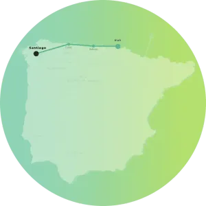 Mapa del Camino de Santiago del Norte