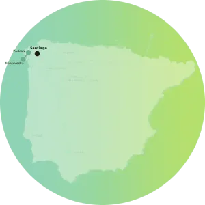Mapa del Camino Portugués: variante espiritual