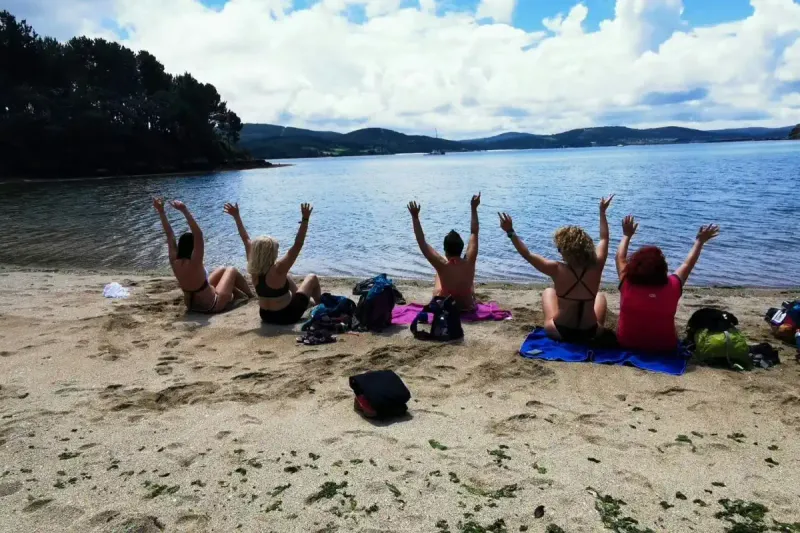 Peregrinas en playa descanso