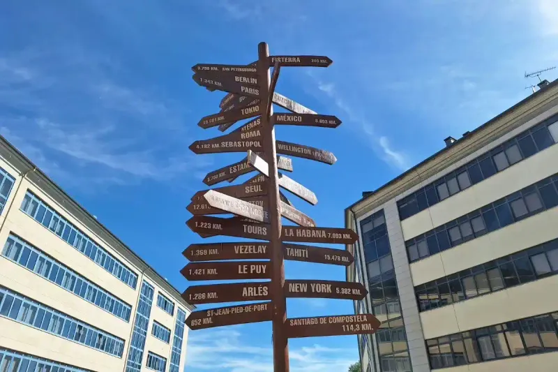 Señal de dirección en Finisterre